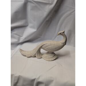 Retro 1950's California Pottery Ceramic White Speckled Pheasant